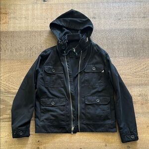 Lost Mischief - Black Military Style Jacket with Hood